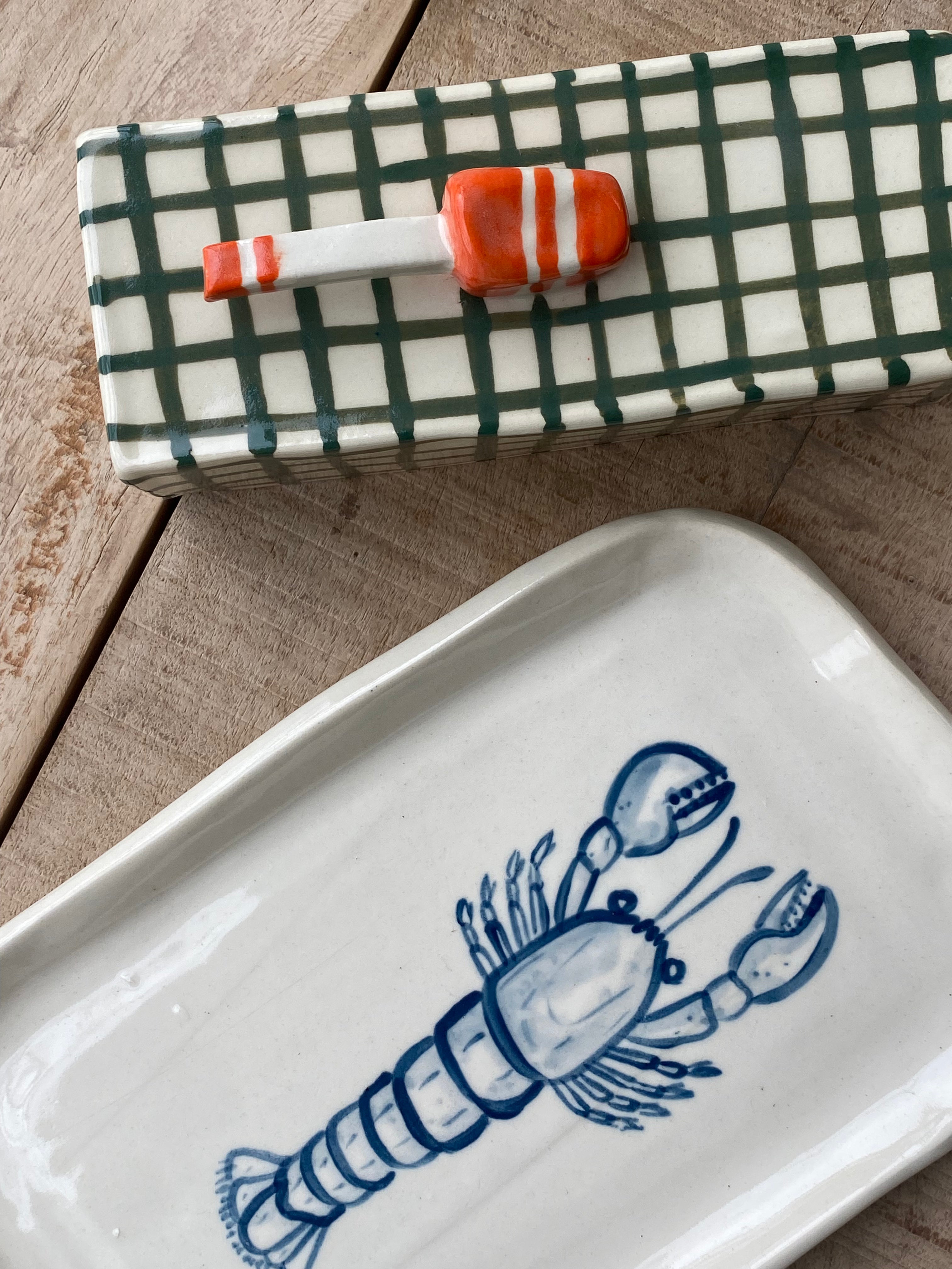Ceramic Lobstah Trap Buttah Dish | Viand Mercantile