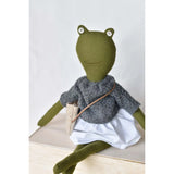 Fern the Frog Doll- French Knit Sweater with Morning Skirt