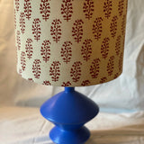 10 Inch Drum Lampshade in Maroon on Ecru
