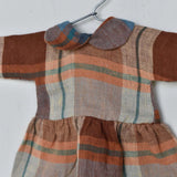 Plaid Linen Gather Dress with Peter Pan Collar, Woolgrass Farm