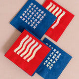 Fourth of July Stars and Stripes Paper Beverage Napkins