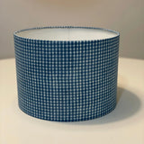 10 Inch Drum Lampshade in Faded Blue Check