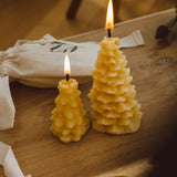 Beeswax Christmas Tree Candles, Set of 2