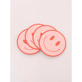 Peach and Tomato Smile Coasters, Set of Four