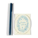 Mini Letterpress Card | Blue Thank You