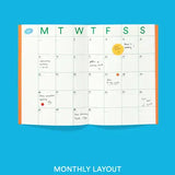 Undated Monthly Planner, Blue
