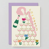 'Congrats Champagne' Greetings Card