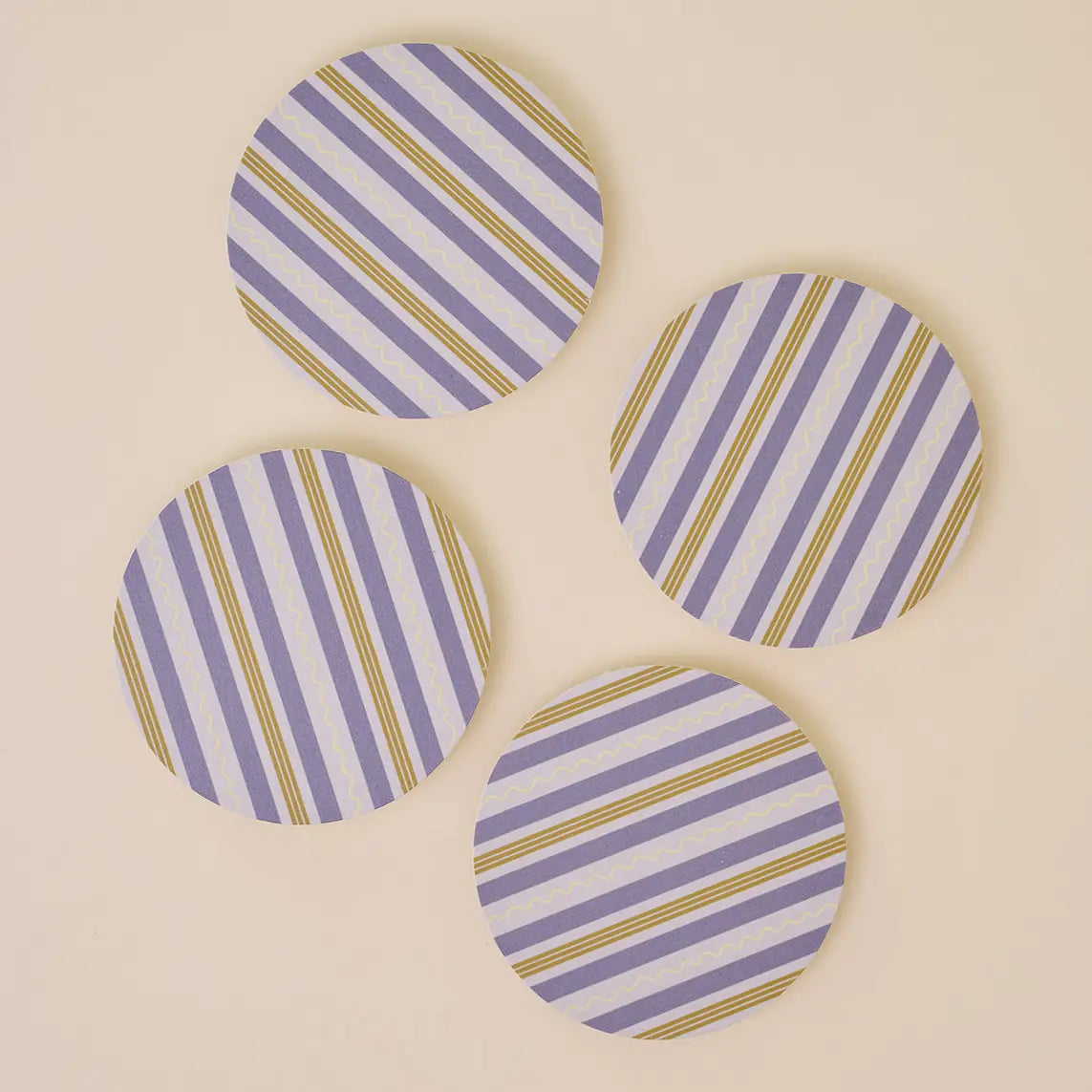 Squiggle Stripes Coasters, Set of Four - Thumbnail 2