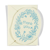Mini Letterpress Card | Blue Thank You