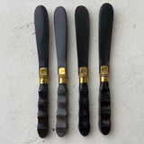 Vintage MCM Brown Bakelite Cheese Knives, Set of 4