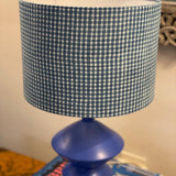 10 Inch Drum Lampshade in Faded Blue Check