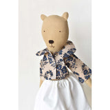 Agatha the Bear Doll - Block Print Floral