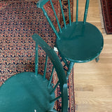Vintage Cute Wooden Green Chair