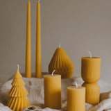 Artisan Beeswax Dinner Candles, Set of 2