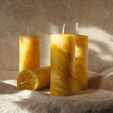 Marbled Beeswax Candles, Set of 2