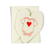 Mini Letterpress Card | Heart Onesie