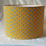 10 Inch Drum Lampshade in Vintage Yellow French Fabric