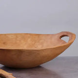Large Wood Bowl with Handles