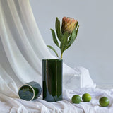 Romeo Glazed Vase, Emerald Green
