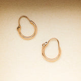 Vintage 10K Solid Gold 1/2" Hoop Earrings