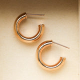 Vintage 14K Gold Puffy Wide Hoop