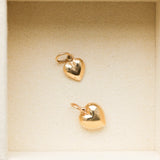 Vintage 14k Gold Puffy Heart Charm, Hollow