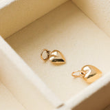 Vintage 14k Gold Puffy Heart Charm, Hollow