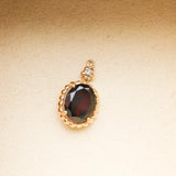 Vintage 14K Gold Diamond Garnet Pendant