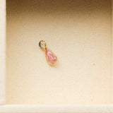 Vintage 14k Gold Teardrop Pink Topaz Charm