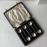 Vintage Sheffield Sterling Silver Demi Spoons with Olive Finials