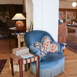 Vintage Blue Detailed Slipper Chair