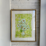 Vintage Original Textured Daisy Painting, Signed