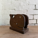 Vintage Hand Carved Whale Napkin Holder