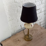 Vintage Hand Painted Brass & Glass Lamp