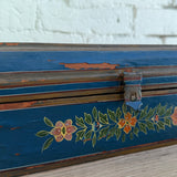 Vintage Hand Painted Wooden Blue Compartment Box