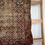 Vintage throw rug with animal detail