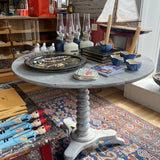Vintage Round Entry Table, Grey Painted
