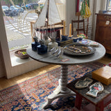 Vintage Round Entry Table, Grey Painted