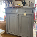 Vintage European Low Hutch, Light Blue Finish
