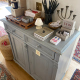 Vintage European Low Hutch, Light Blue Finish