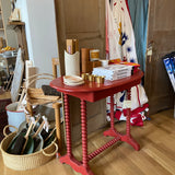 Vintage Red Oval Bobbin Table