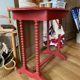 Vintage Red Oval Bobbin Table