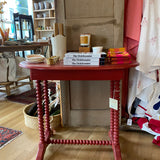 Vintage Red Oval Bobbin Table