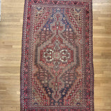 Vintage Dusty Rose Geometric Medallion Rug 4'5" x 7'3"