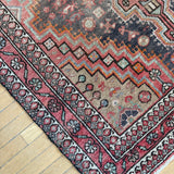 Vintage Dusty Rose Geometric Medallion Rug 4'5" x 7'3"