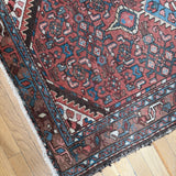 Vintage Merlot with Blue Tribal Rug 3' x 4'8"