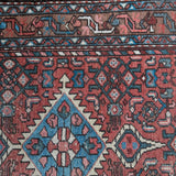 Vintage Merlot with Blue Tribal Rug 3' x 4'8"