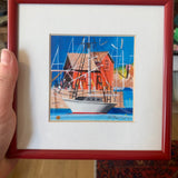 Vintage Rockport Harbor Scene by Lauri Kaihlanen Framed