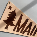 Maine Leather Pennant Flag