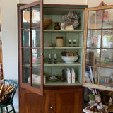 Vintage Maine Glass Door Kitchen Cabinet